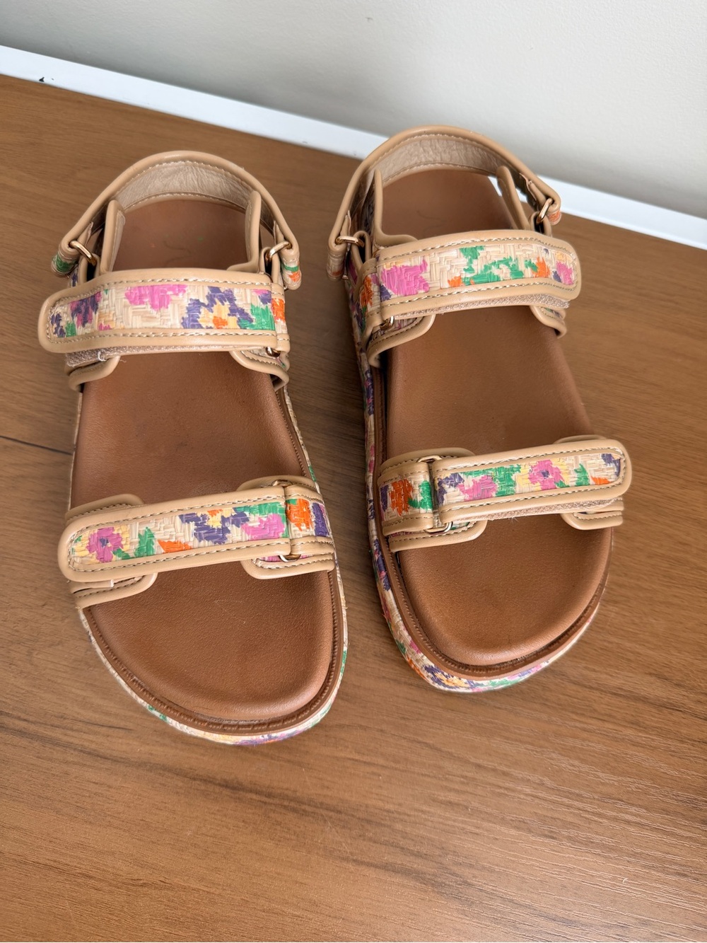 Sugar Women’s Tropical Havana Thatch Strap Platform Sandals